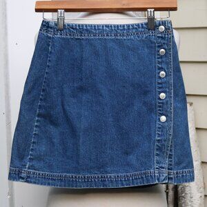 GAP Side Snap Short Cotton A-Line Skirt Sz 2